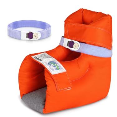 Imagem de Mangas protetoras de calcanhar EZ Assitive – Design de salto aberto para alívio de pressão, alças ajustáveis, tecido macio e respirável, serve em ambos os pés (1 peça) – Ideal para cuidados com