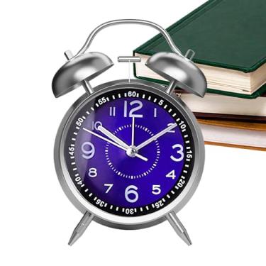 Imagem de Relógio analógico de mesa – Despertador analógico antiquado – Relógio silencioso sem tique-taque com sino para adolescentes, meninas, meninos, crianças, idosos e adultos