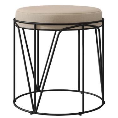 Imagem de Puff Aramado Preto Zaya L02 Suede Bege