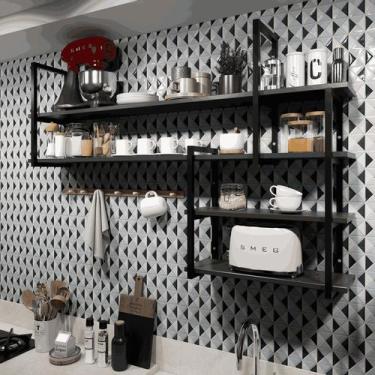 Imagem de Prateleira Resistente Organizadora Moderna Estilo Industrial Ferro e M