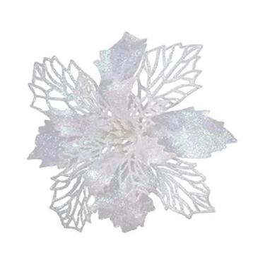 Imagem de Pingente De Flor Artificial Com Glitter Para Árvore De Natal 11cm 510 