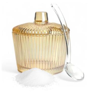 Imagem de Açucareiro Graffiato Em Vidro C/Colher De Mesa 200ml - Ambar - Hauskra