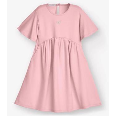 Imagem de Vestido Moletinho Denim Menina Trick Nick Rosa, 3, Rosa