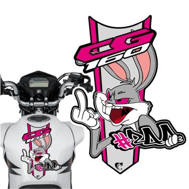 Imagem de Adesivo Faixa Gravata Sem Resina Moto Cg 150/160 Pernalonga Rosa Cor Cg 160