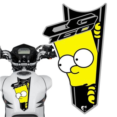 Imagem de Adesivo Faixa Gravata Sem Resina Moto Cg 150/160 Bart Simpson Preto Cor Cg 160