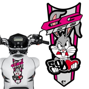 Imagem de Adesivo Faixa Gravata Sem Resina Moto Cg 150/160 Pernalonga Rosa Cor Cg 160