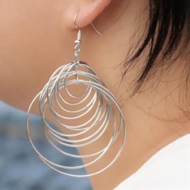 Imagem de Brinco Argola Grande Maxi Festa Dourado Femininos Delicado - anjo da m