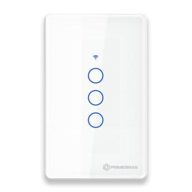 Imagem de Interruptor Touch 3 Botões Wi-Fi TP1003 Branco - Primebras