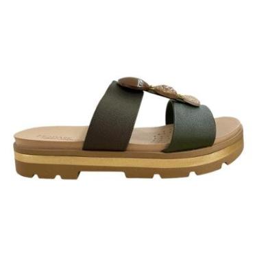 Imagem de Chinelo Tamanco Feminino Modare Ultraconforto Pedras 7132.138 Verde-Feminino
