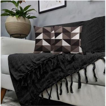 Imagem de Kit Manta Para Sofá + 2 Capas De Almofada Com. Zíper Cor:04 - Genérico