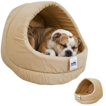 Imagem de Cama Iglu Suede Luxo Caes Gato Lavavel Caminha Oferta Bege G - Maxximo