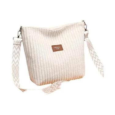 Imagem de Bolsas De Ombro Femininas De Corduroy De Grande Capacidade, Bolsas De 