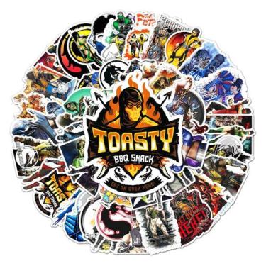 Imagem de Adesivos Mortal Kombat Anime 50 peças de PVC impermeáveis e à prova de