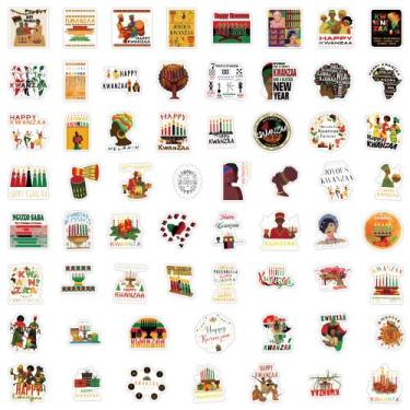 Imagem de Adesivos Happys Kwanzaas em vinil impermeável Anime S (120 unidades) -