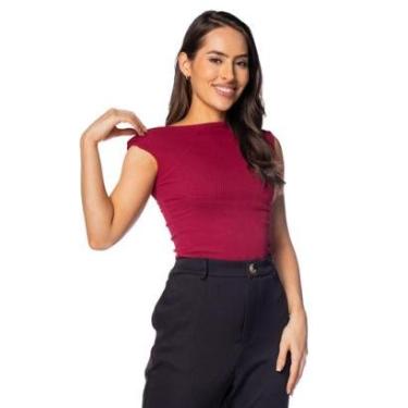 Imagem de Blusa Feminina LZT Ribana Ombro Único Marrom Escuro-Feminino