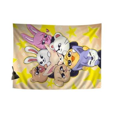 Imagem de Tapeçaria De Anime Kpop Stray Kids SKZOO, Decoração De Parede Hippie P