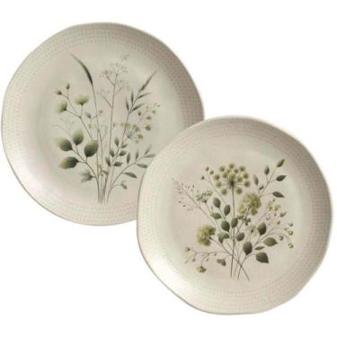 Imagem de Conjunto 12 Pratos Cerâmica Artesanal Porto Brasil Orgânico Ammi Rasos