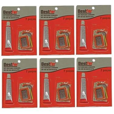 Imagem de 6 Kit Completo Borracheiro Reparo Pneu De Bicicletas 7 Peças - Bestfer