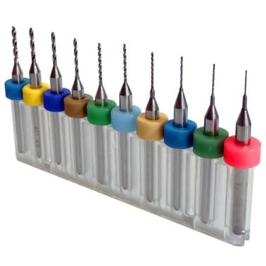 Imagem de Kit 10 Broca Tungstênio 0.3 A 1.2Mm Haste 3Mm Micro Retifica - Dremax