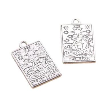 Imagem de Pingente De Tarô De Adivinhação De Bruxa Dupla Face 14x23MM, 12 Peças,