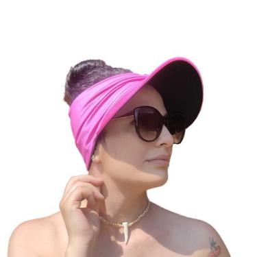 Imagem de Viseira Feminina Turbante Dupla Face Praia  Proteção Uv 50+ - Dasro, R