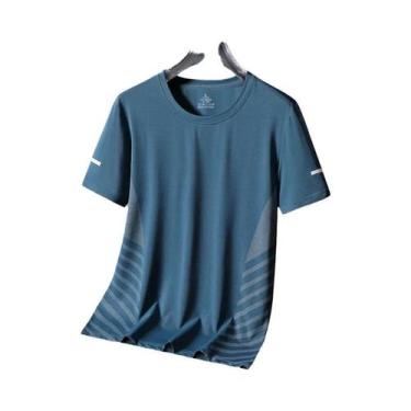 Imagem de Camiseta Masculina De Verão Para Corrida, Seda Gelada, Secagem Rápida,