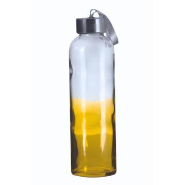 Imagem de Garrafa Agua Squeeze C/ Alça Vidro 500 Ml Colorida - Yangzi, Laranja