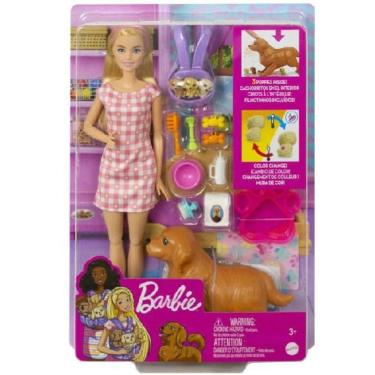Imagem de Barbie Conjunto Cachorrinhos Recem Nascidos Loira Mattel HCK75