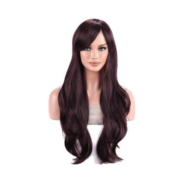 Imagem de Peruca Sintética Ondulada Cacheada De 28 Polegadas, Resistente Ao Calo