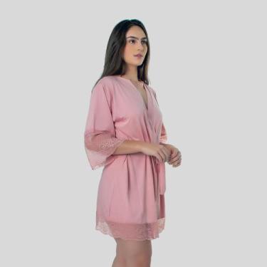 Imagem de Robe de luxo sexy noiva feminino detalhe em renda - ALTIÊ INTIMATE, Ro