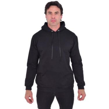 Imagem de Moletom Masculino Confortável Macio Básico Liso  - Alice, M, Preto