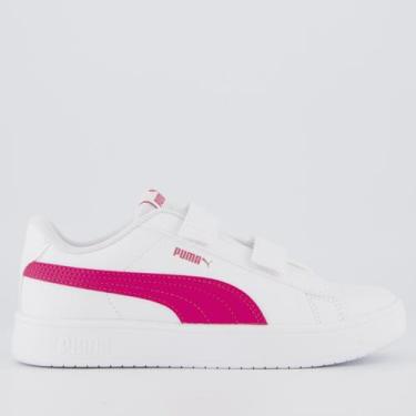 Imagem de Tênis Puma Rickie Classic V PS Infantil Branco e Pink, 33