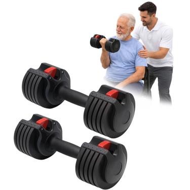 Imagem de Par Halter Ajustável Fisioterapia Reabilitação Musculação Preto