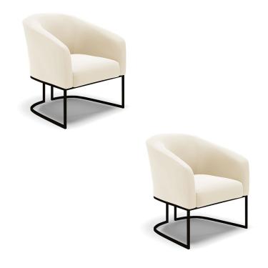 Imagem de Poltrona Decorativa Stella Veludo Cor Marsala Kit 2 D'Rossi