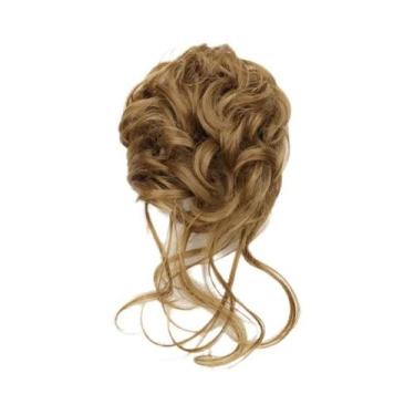 Imagem de Peruca De Coque Sintético Preto E Marrom Para Mulheres Com Elástico De