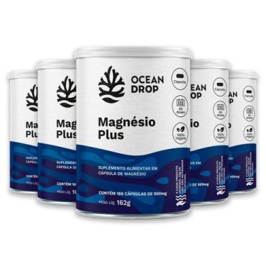 Imagem de Kit 5 Magnésio Plus 4 magnésios Ocean Drop Vegano 180 Cápsulas