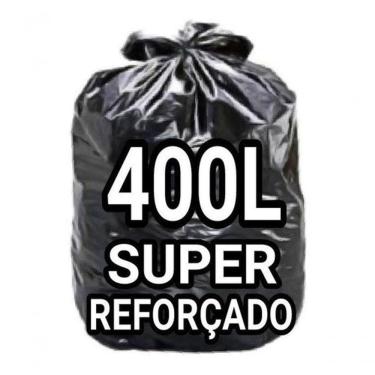 Imagem de Saco para Lixo 400 Litros Super Reforçado Preto 125x135cm Pacote 100 Unidades Higipack