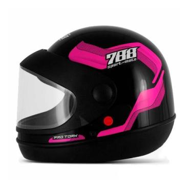 Imagem de Capacete Sport Moto 788 Preto / Rosa (60) - Pro Tork - Protork