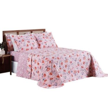 Imagem de Cobre Leito King Spring Micropercal 100% Poliéster - Flora - LILLY HOM