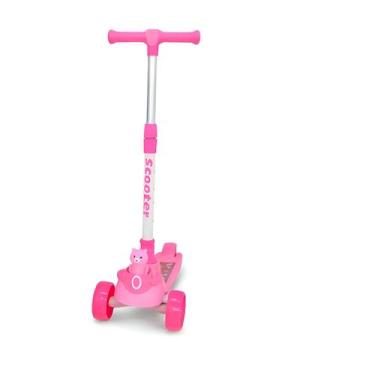 Imagem de Patinete Infantil 3 Rodas Regulável Diversão Cor:Rosa - GXM