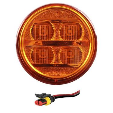 Imagem de Lanterna Seta Ônibus Caminhão 70mm 4 Led AM BIVOLT +Conector - Prime