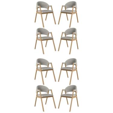 Imagem de Kit 8 Cadeiras Para Mesa de Jantar Moderna Linho - Balaqui