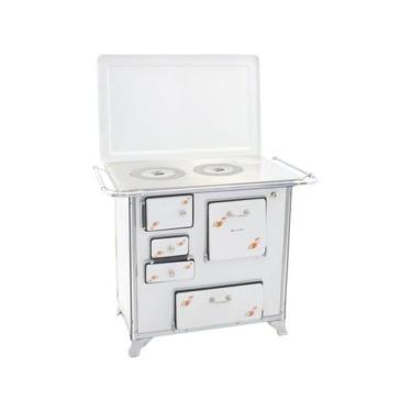 Imagem de Fogão a Lenha Tradicional 02 Venâncio Gabinete com Tampa Branco Florid