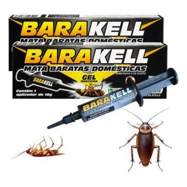 Imagem de 2 Gel Mata Baratas Inseticida Barakell 10g Seringa - Kelldrin Barakell