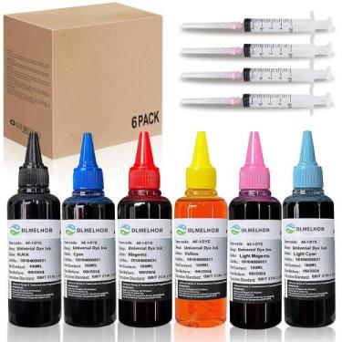 Imagem de Kit de recarga de tinta Dye Universal 6 Color Set 600 mL para HP Canon