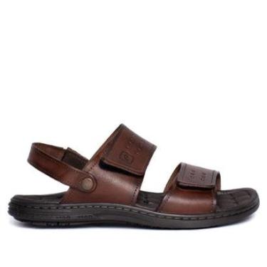 Imagem de Sandália Masculina Pegada Amortech Couro Marrom Escuro-Masculino