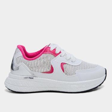 Imagem de Tênis Infantil Molekinha Casual Menina, Branco, Rosa, 32