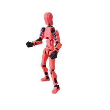 Imagem de Boneco Desmontado Dummy 14 Cm Articulado 3d Laranja Neon/preto