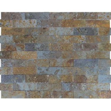 Imagem de Revestimento Pedra Natural Tijolinho Piato 7x22cm Mattone Ferrugem - M