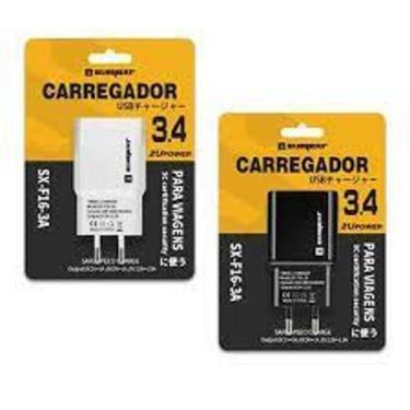 Imagem de Kit Carregador 2Usb + Cabo Usb/Micro Usb Emborrachado - SUMEXR